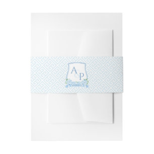 Bandeau De Faire-part Aquarelle Bleu Blanc Hydrangea Mariage Crest