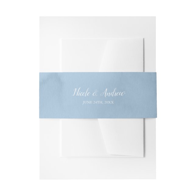 Bandeau De Faire-part Aquarelle bleu foncé Mariage personnalisé (Devant example)