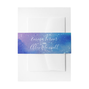 Bandeau De Faire-part Aquarelle bleue Faire-part de mariage Belly Band