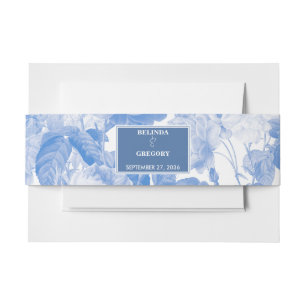 Bandeau De Faire-part Aquarelle bleue Mariage de fleurs botaniques