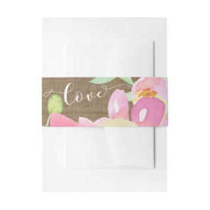 Bandeau De Faire-part Aquarelle Boho Flowers & Burlap Lographie