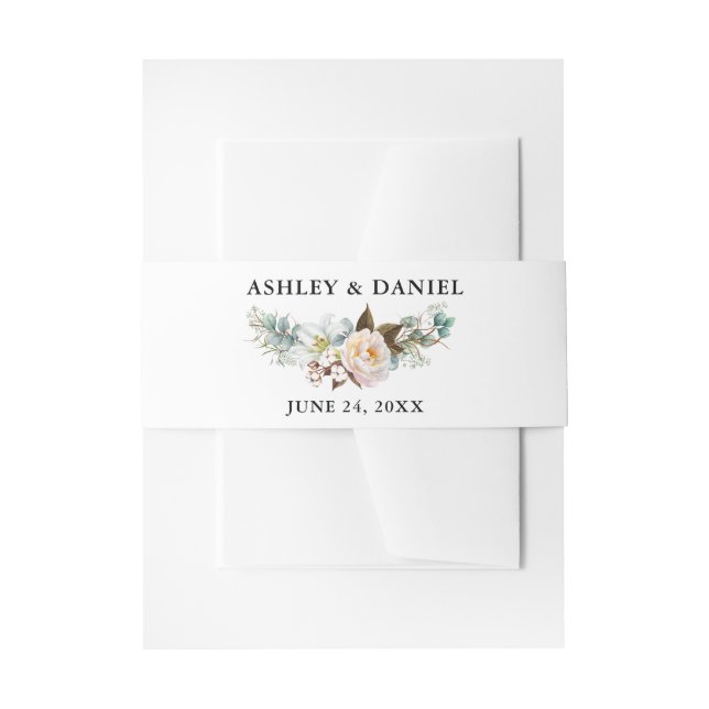 Bandeau De Faire-part Aquarelle Botanique Floral Calligraphie Mariage (Devant example)
