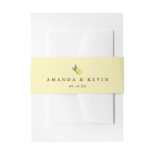 Bandeau De Faire-part Aquarelle Citrons Verdure Jaune