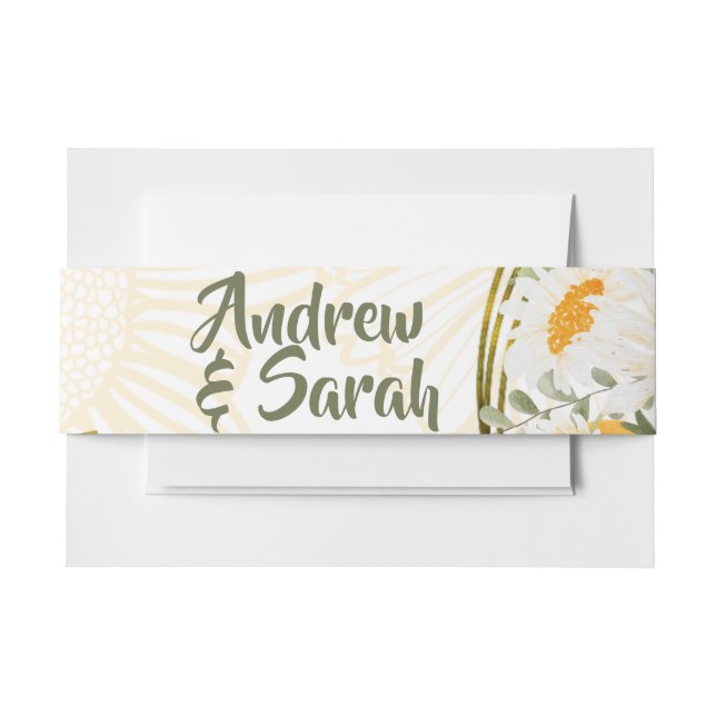 Bandeau De Faire-part Aquarelle de tournesol Floral (Devant Example)