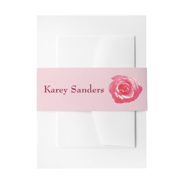 Bandeau De Faire-part Aquarelle Elegenat Fleur Rose (Devant example)