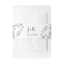 Aquarelle Eucalyptus Mariage Belly Bandes