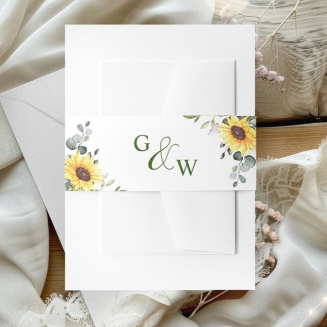 Bandeau De Faire-part Aquarelle Eucalyptus Verdure Monogramme Mariage (Créateur téléchargé)