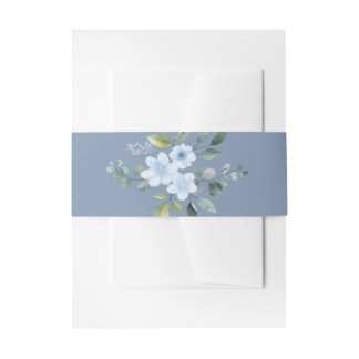 Bandeau De Faire-part Aquarelle Fleurs Bleues