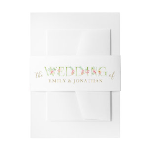 Bandeau De Faire-part Aquarelle Floral Faire-part de mariage Bande de ve