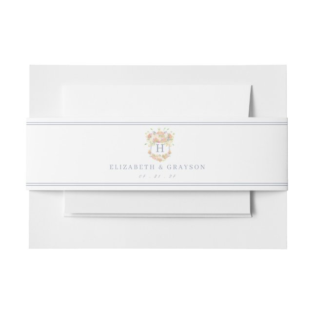 Bandeau De Faire-part Aquarelle Floral Garden Party Crest (Devant Example)