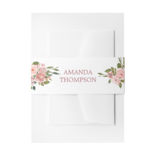 Bandeau De Faire-part Aquarelle florale Blush et or Rose