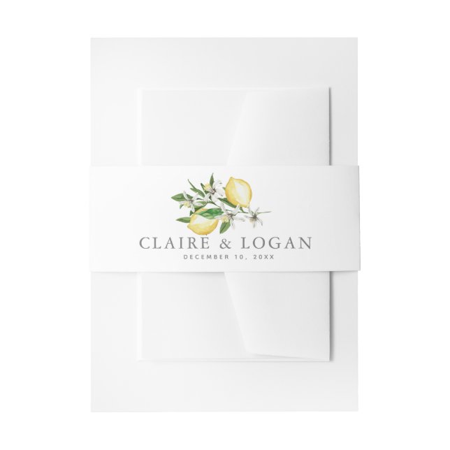 Bandeau De Faire-part Aquarelle florale Citrus Lemon (Devant example)