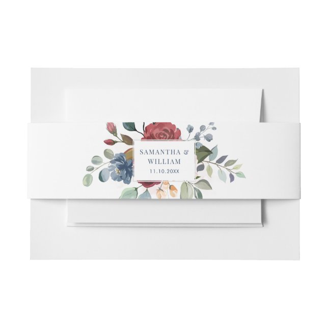 Bandeau De Faire-part Aquarelle florale Mariage de verdure (Devant Example)