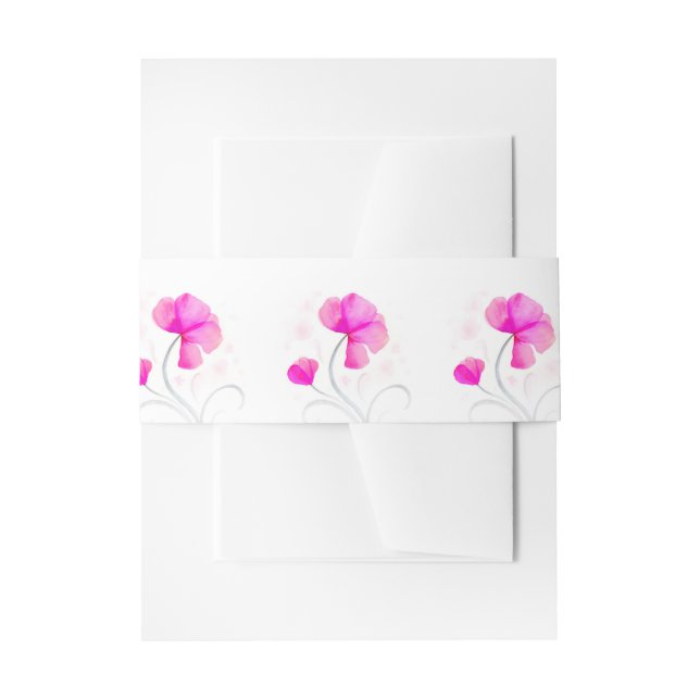 Bandeau De Faire-part Aquarelle florale rose mariage ceinture (Devant example)