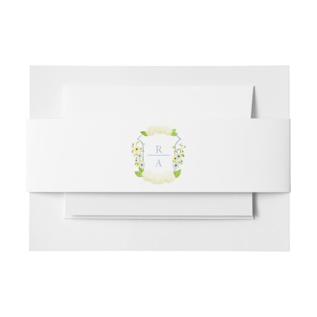Bandeau De Faire-part Aquarelle Hydrangea Crest Belband (Devant Example)