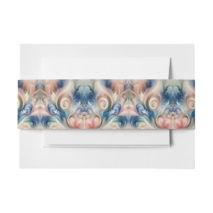 Bandeau De Faire-part Aquarelle Imaginaire Floral Pastel Bleu & Crème