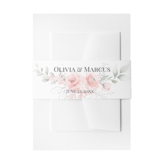 Bandeau De Faire-part Aquarelle Joli Bouquet Floral Rose (Devant example)