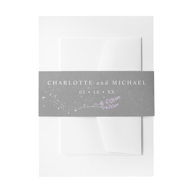 Bandeau De Faire-part Aquarelle lavande gris faire-part de mariage (Devant example)