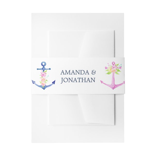 Bandeau De Faire-part Aquarelle Mariage à thème nautique (Devant example)