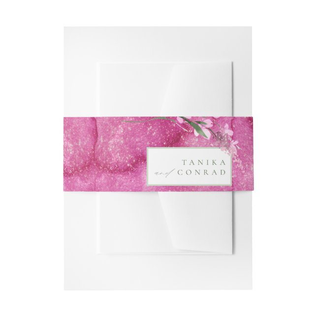 Bandeau De Faire-part Aquarelle Mariage fleur sauvage Fuchsia ID954 (Devant example)