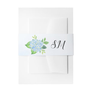 Bandeau De Faire-part Aquarelle moderne bleu Hydrangea Mariage