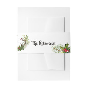 Bandeau De Faire-part Aquarelle Noël de rennes rustiques