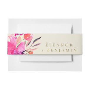 Bandeau De Faire-part Aquarelle rose chic moderne Floral Mariage élégant