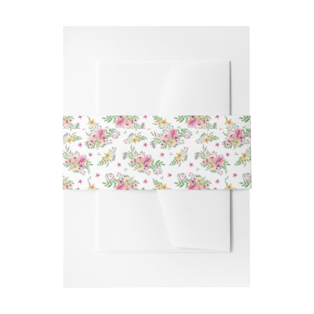 Bandeau De Faire-part Aquarelle rose Mariage (Devant example)