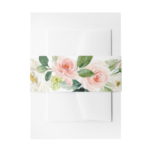 Bandeau De Faire-part Aquarelle rose pâle arrangement floral