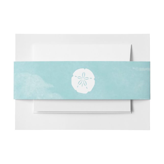 Bandeau De Faire-part Aquarelle Sable Dollar Bande de ventre (Devant Example)