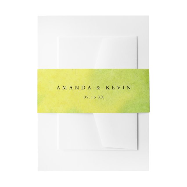 Bandeau De Faire-part Aquarelle Splash Lemon Yellow Lime Green Mariage (Devant example)