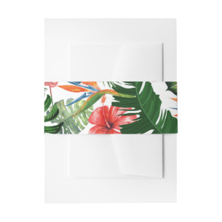 Bandeau De Faire-part Aquarelle Tropical Motif Invitation Bande de ventr