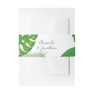 Bandeau De Faire-part Aquarelle tropicale feuillage Mariage personnalisé