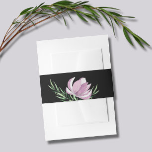 Bandeau De Faire-part Aquarelle végétale violette Magnolia