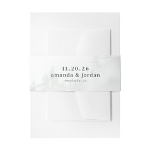 Bandeau De Faire-part Arbres gris aquarelle tranquilles