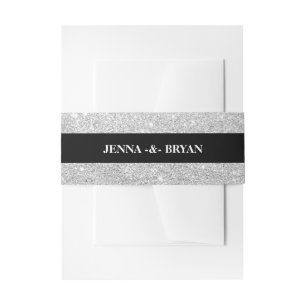 Bandeau De Faire-part Argent élégant simple de parties scintillantes et