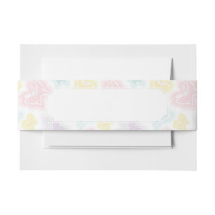 Bandeau De Faire-part Arrière - plan avec des papillons dans l'aquarelle