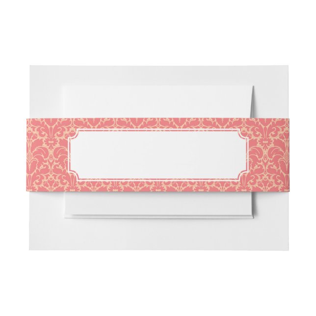 Bandeau De Faire-part Arrière - plan baroque de damassé de style (Devant Example)