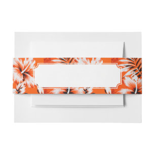 Bandeau De Faire-part Arrière - plan hawaïen de fleur de ketmie