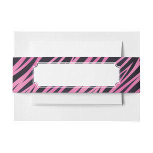Bandeau De Faire-part Arrière - plan rose de rayure de zèbre