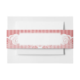 Bandeau De Faire-part Arrière - plan rose et blanc avec la dentelle