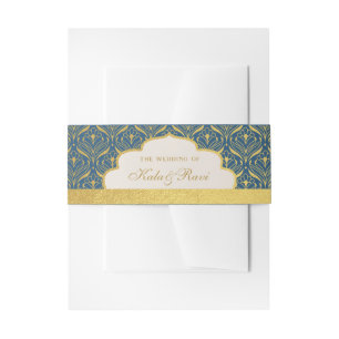 Bandeau De Faire-part Art Déco Lotus Gold Floral