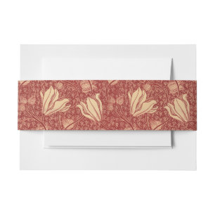 Bandeau De Faire-part Arthur Wilcock Le Lys Vintage Floral Rouge Pattern