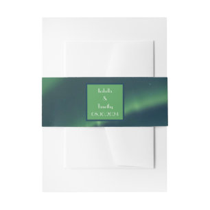 Bandeau De Faire-part Aurora Borealis Northern Lights Sky Green Mariage