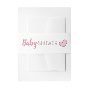 Bandeau De Faire-part Baby shower de coeur rose Invitation Bande de vent