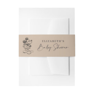Bandeau De Faire-part Baby Shower Dessin Vintage de Mickey Mouse
