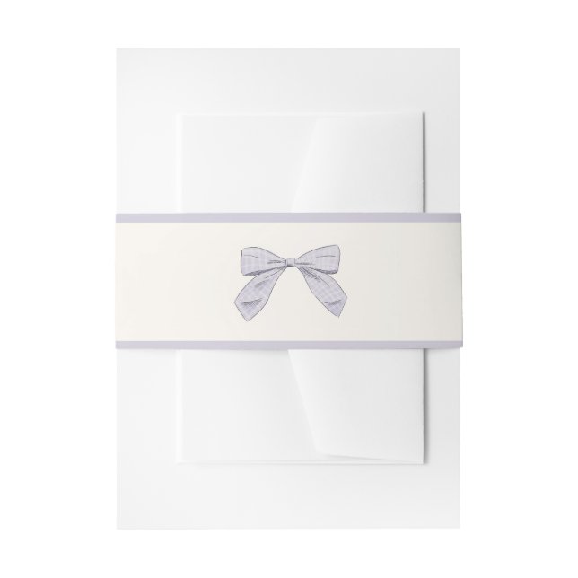 Bandeau De Faire-part Baby shower Fille Élégant de la Bow Plaid Violet C (Devant example)