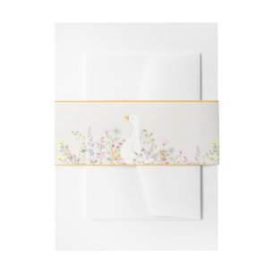 Bandeau De Faire-part Baby shower Fleur sauvage de canard d'oie d'aquare