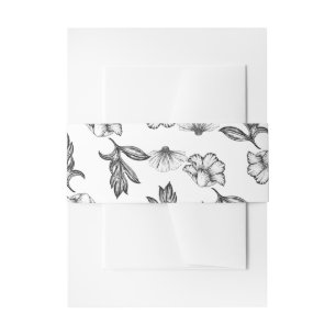 Bandeau De Faire-part Baby shower gothique de tatouage à fleurs