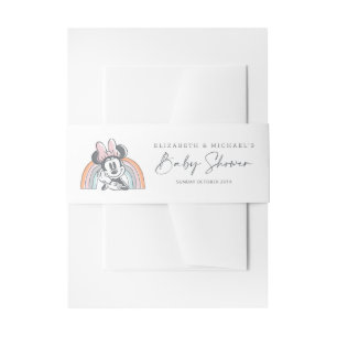 Bandeau De Faire-part Baby Shower Minnie Mouse Aquarelle Arc-en-Ciel